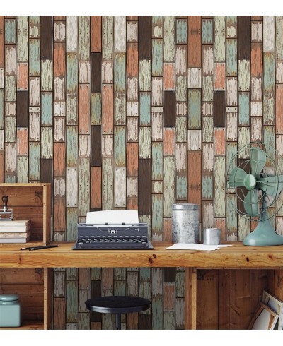 Papel de Parede Tacos Coloridos madeira