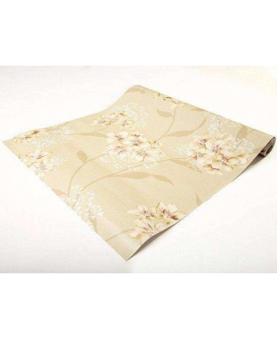 Papel de parede em tons marrom, bege e detalhes em branco - Dream 18