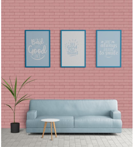 Papel de parede Tijolo Rosa