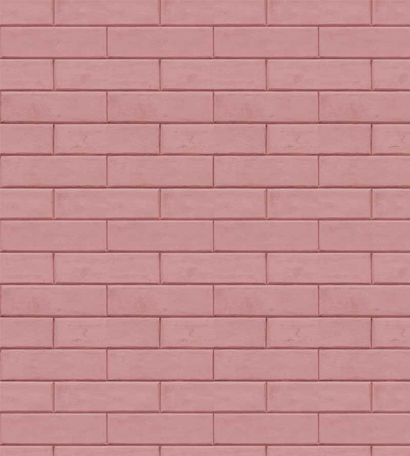 Papel de parede Tijolo Rosa