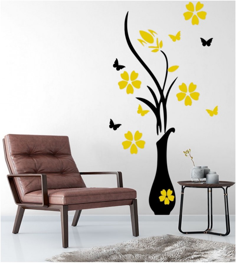 Adesivo Decorativo De Parede Flores e Borboletas
