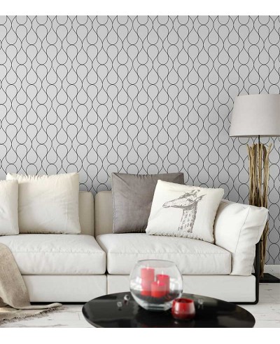 Papel de Parede Geométrico Ondulado Simples. Em tons de cinza claro Papel de Parede Geométrico Ondulado Simples. Em tons de cinza claro