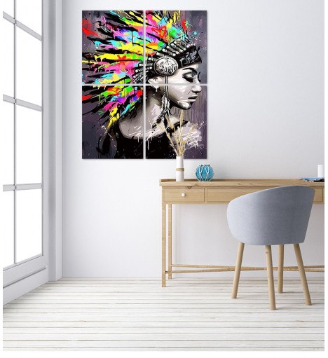 Conjunto de Quadros Decorativos Índia Arte Aquarela