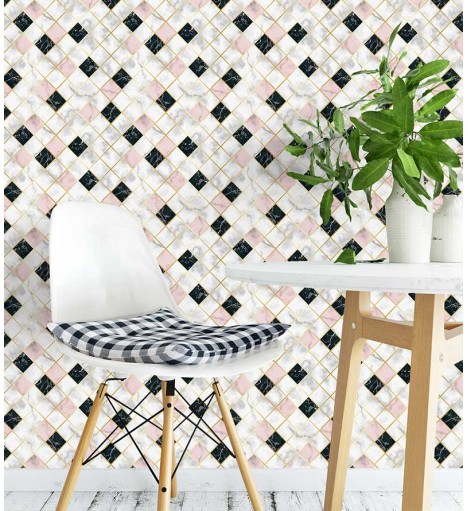 Papel de parede Textura Mármore Rose gold