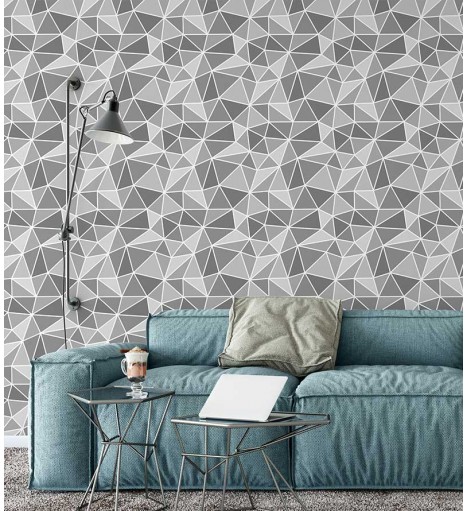 Papel de parede Abstrato em tons de cinza, preto e branco