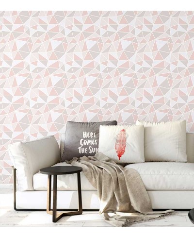 Papel de parede Abstrado em tons de cinza, rosa e branco