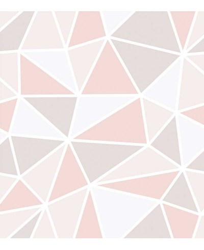 Papel de parede Abstrado em tons de cinza, rosa e branco