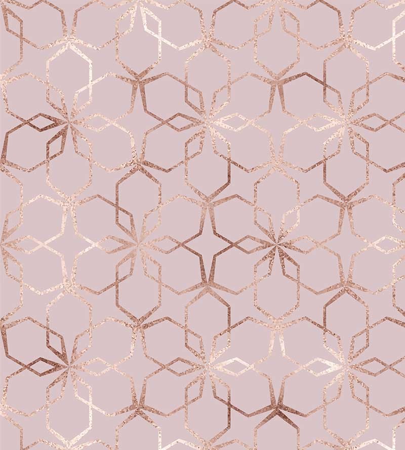 Papel de parede Rose floral geométrico