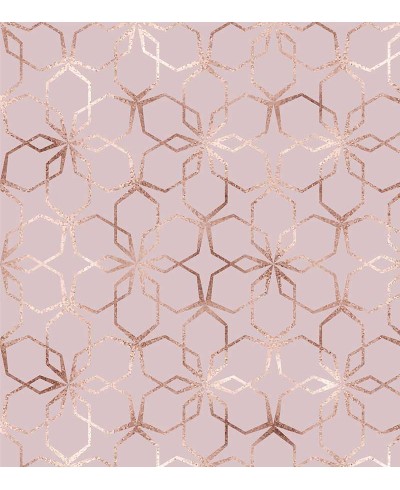 Papel de parede Rose floral geométrico