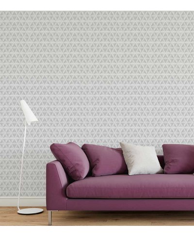 Papel de Parede 3D Estilo Triângulos em tons de Branco e Cinza Papel de Parede 3D Estilo Triângulos em tons de Branco e Cinza