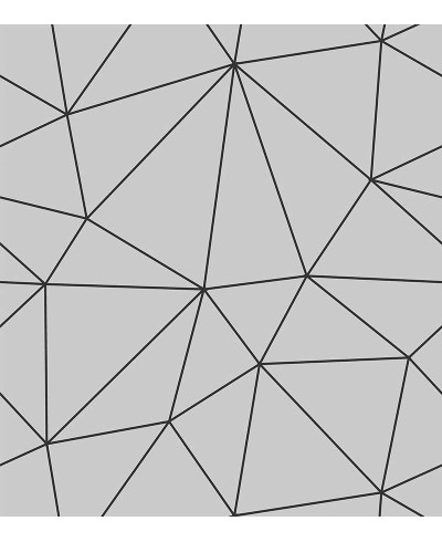 Papel de Parede Geométrico Polígonos em Tons de Cinza e Preto