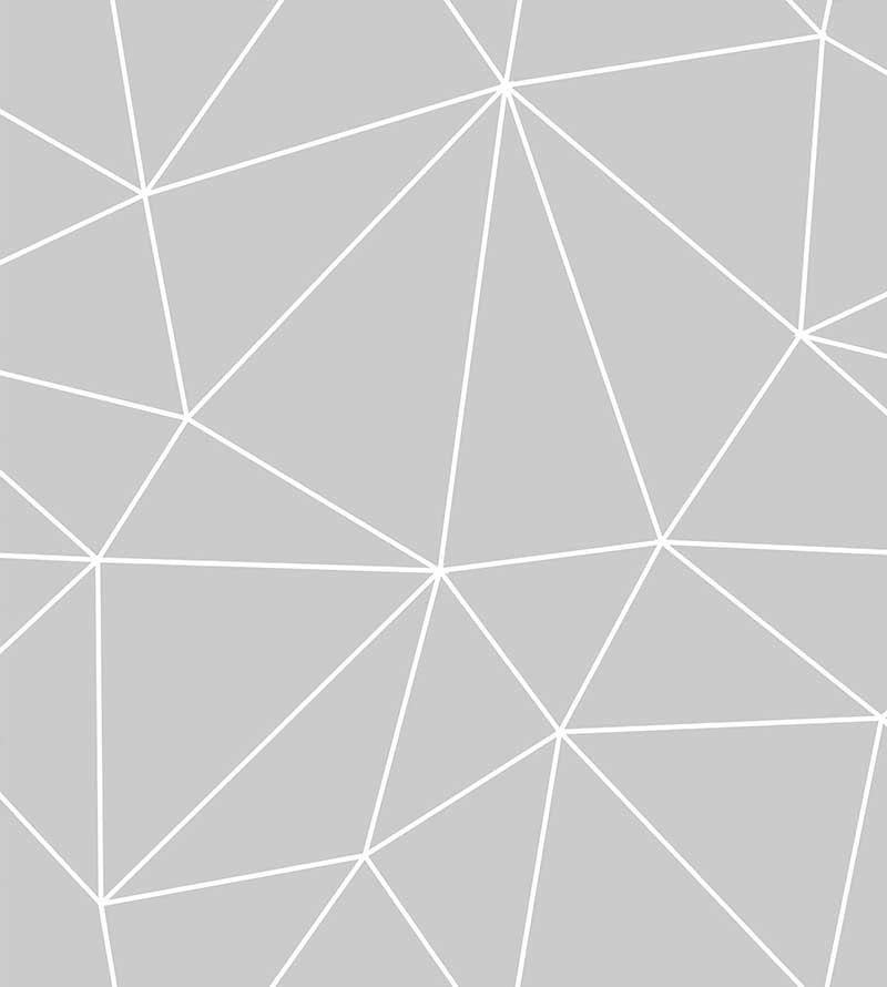 Papel de Parede Geométrico Polígonos em Tons de Cinza e Branco