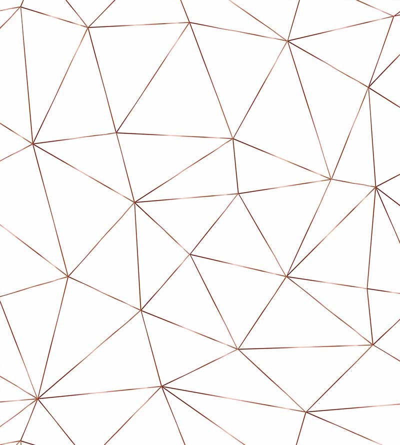 Papel de Parede Geométrico Polígonos em Tons de Branco e Rose gold
