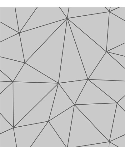 Papel de Parede Geométrico Polígonos em Tons de Cinza escuro e Cinza Claro