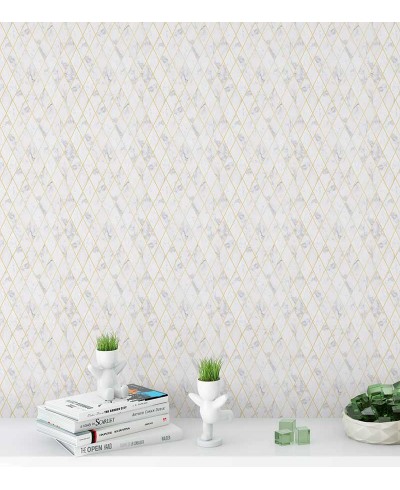 Papel de parede Tipo Losangos de Mármore Claro