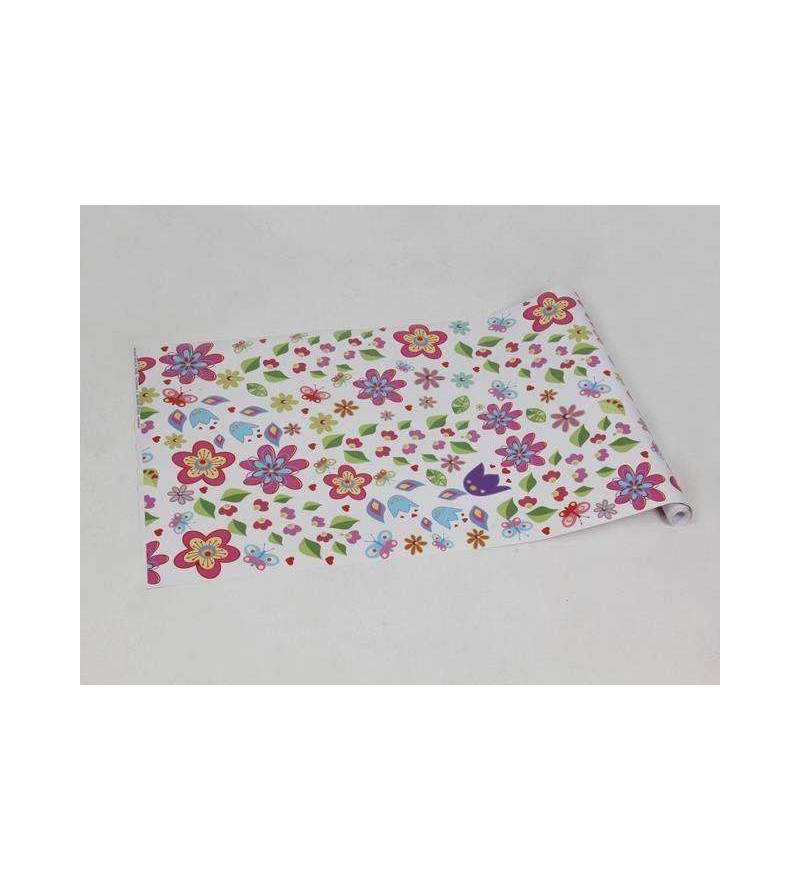 Papel de parede em tons de rosa, amarelo, azul, verde, vermelho e marrom - Infantil 96