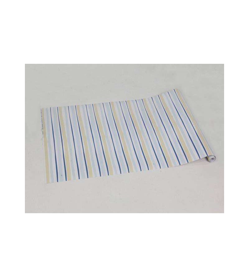 Papel de parede com fundo branco e detalhes em azul claro, amarelo e azul escuro - Infantil 131