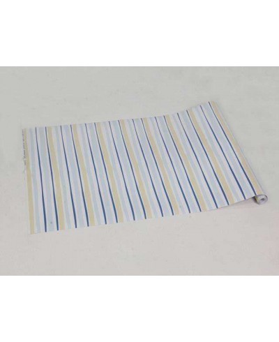 Papel de parede com fundo branco e detalhes em azul claro, amarelo e azul escuro - Infantil 131