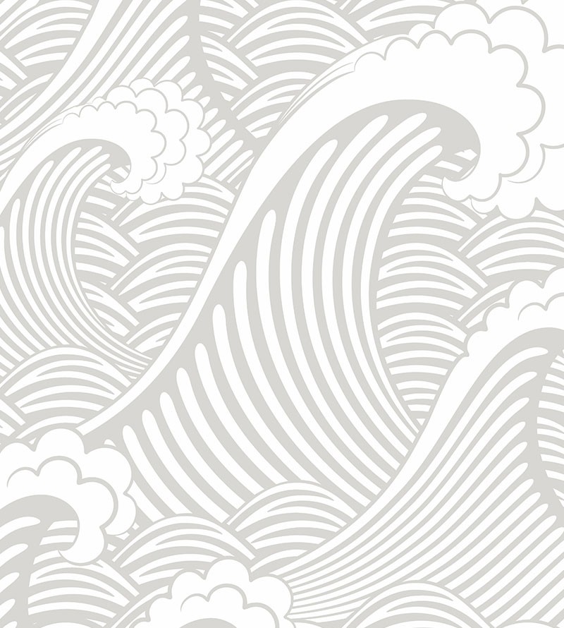 Papel de Parede Contemporâneo Bali Cinza em tons de Branco e Cinza