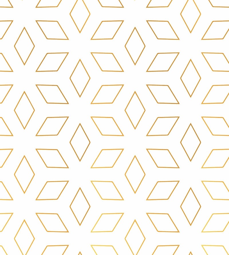 Papel de parede Geométrico Gold King em tons de Branco e Rose gold