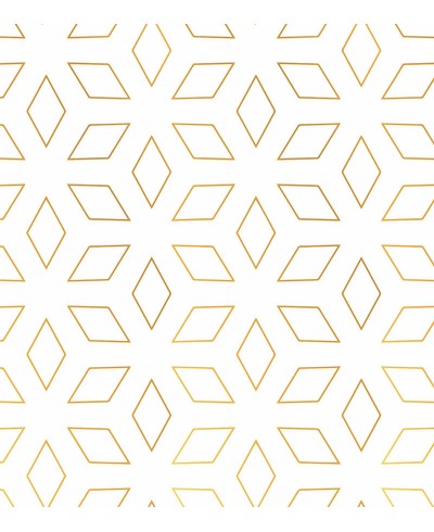 Papel de parede Geométrico Gold King em tons de Branco e Rose gold