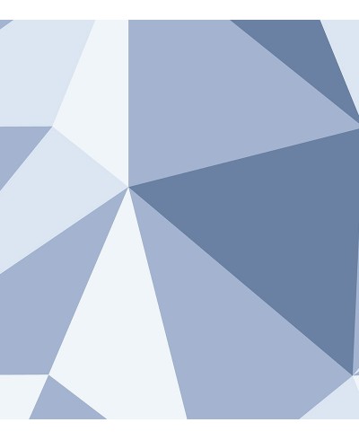 Papel de parede Geométrico Atlantico em tons de Azul, Branco e Cinza