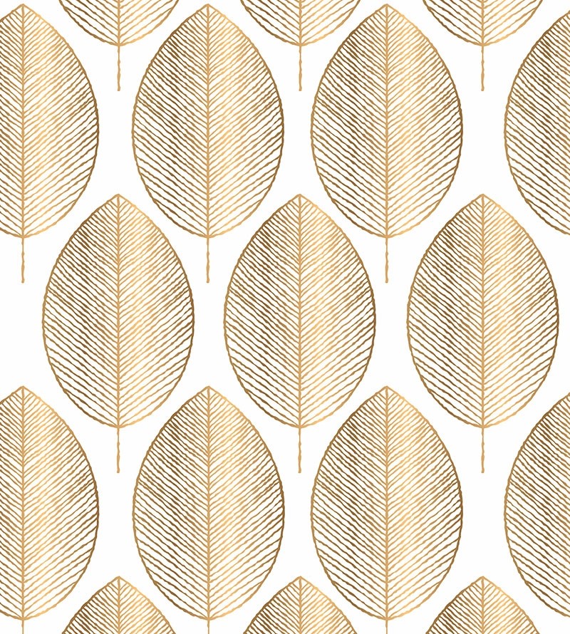 Papel de parede contemporâneo Gold Lord em tons de Branco e Rose Gold