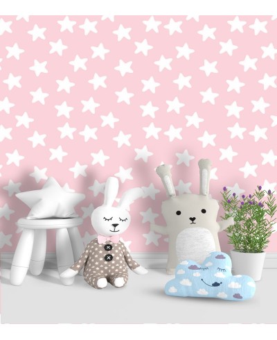 Papel de parede Baby Fifi em tons de Rosa e Branco Papel de parede Baby Fifi em tons de Rosa e Branco