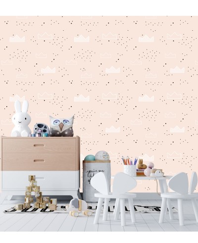 Papel de parede Baby Matilde em tons de rosa, preto e branco