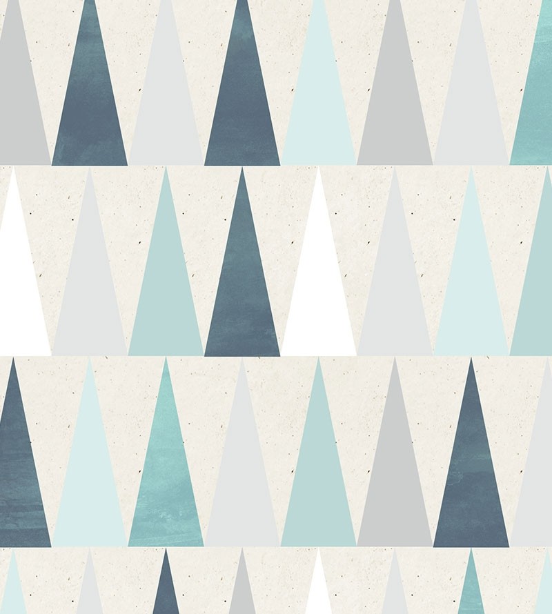 Papel de parede escandinavo Oliver em tons de branco, azul e cinza