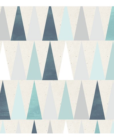 Papel de parede escandinavo Oliver em tons de branco, azul e cinza