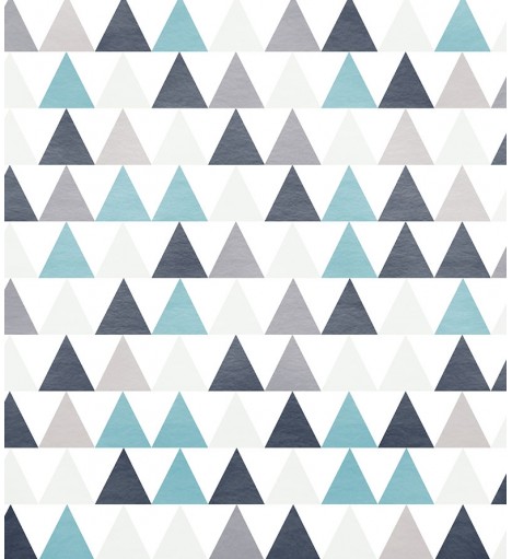 Papel de parede escandinavo em tons de cinza, branco e azul