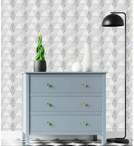 Papel de parede Grécia em tons de cinza e branco