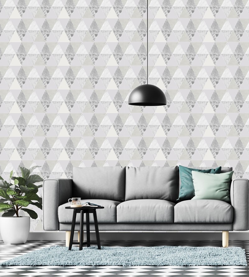 Papel de parede Grécia em tons de cinza e branco