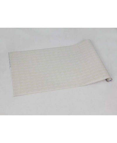 Papel de parede com listras em tons claros, branco e marfim - Infantil 15