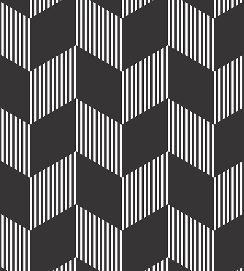 Papel de parede clássico Home Ébano em tons de Preto e Branco