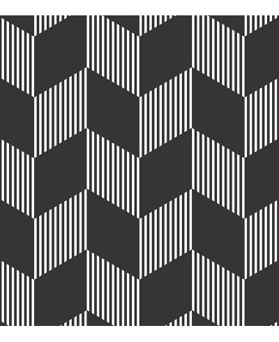 Papel de parede clássico Home Ébano em tons de Preto e Branco