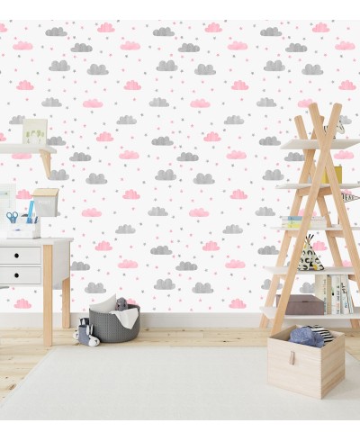 Papel de parede Aurora em tons de rosa e cinza Papel de parede Aurora em tons de rosa e cinza