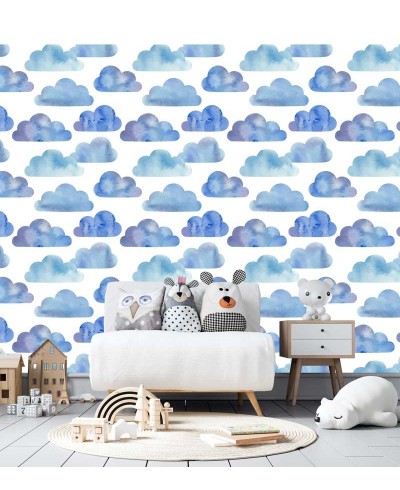 Papel de parede Celesto em tons de azul e branco Papel de parede Celesto em tons de azul e branco