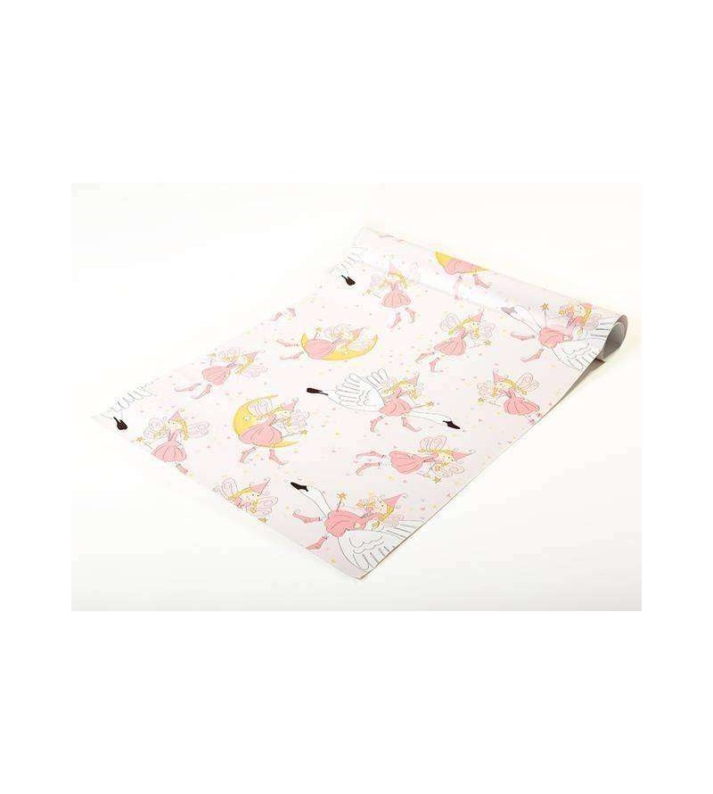 Papel de parede em tons rosa, amarelo, branco e detalhes pretos - Infantil 160