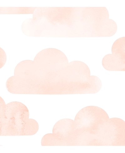 Papel de parede infantil Serena em tons de rosa e branco