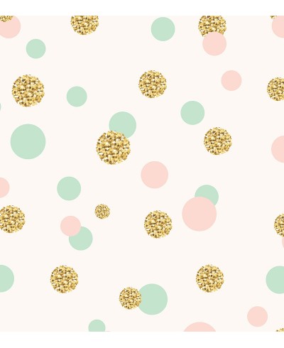 Papel de parede Golden Lara em tons de rosa, verde e gold