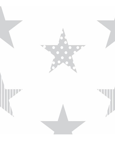 Papel de parede Estrela Mescla em tons de Branco e Cinza Papel de parede Estrela Mescla em tons de Branco e Cinza