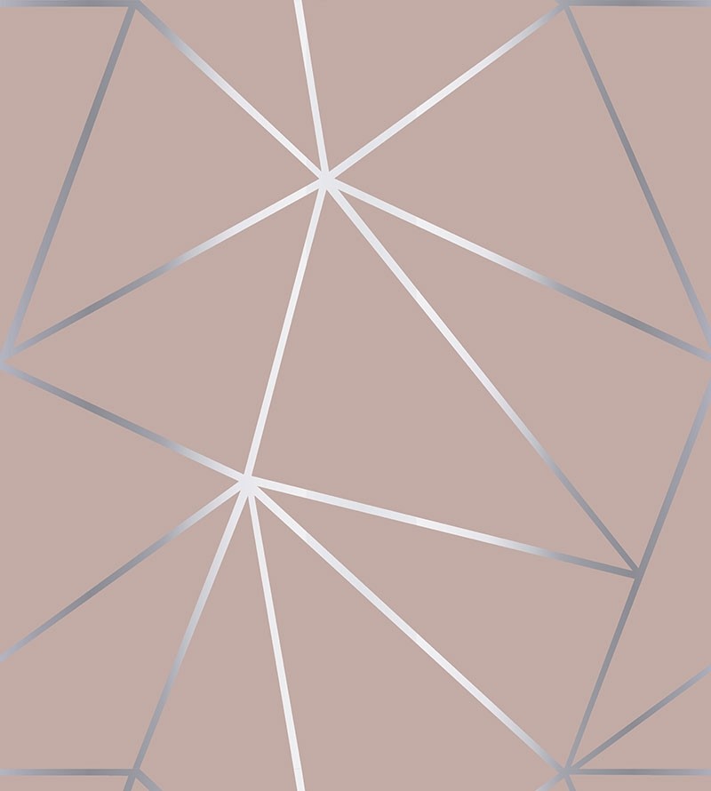 Papel de parede geométrico Carmim Silver