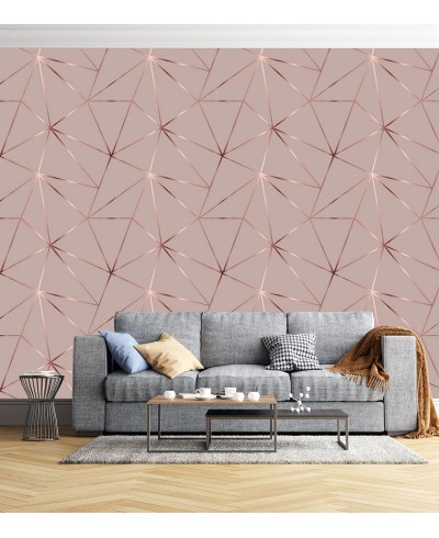 Papel de parede Geométrico Rose Gloss
