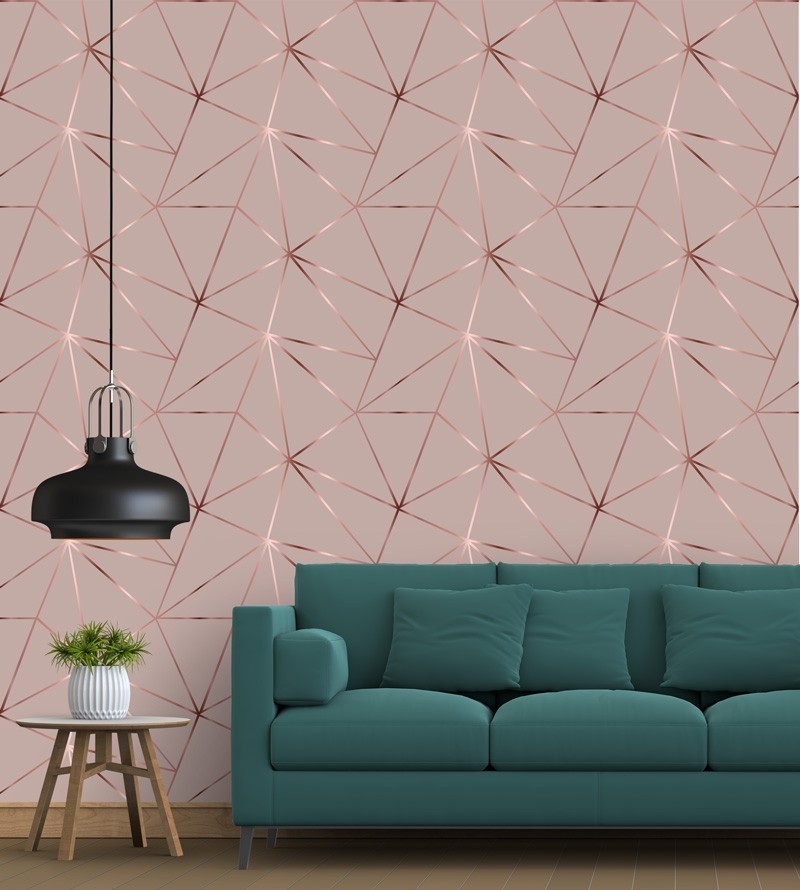 Papel de parede Geométrico Rose Gloss