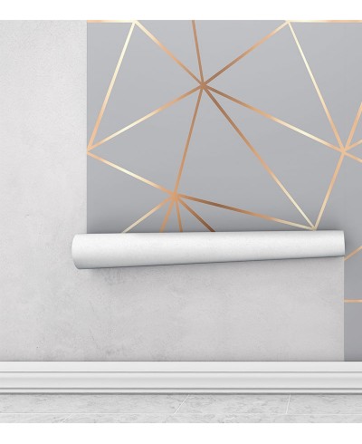Papel de parede geométrico Gold Grey