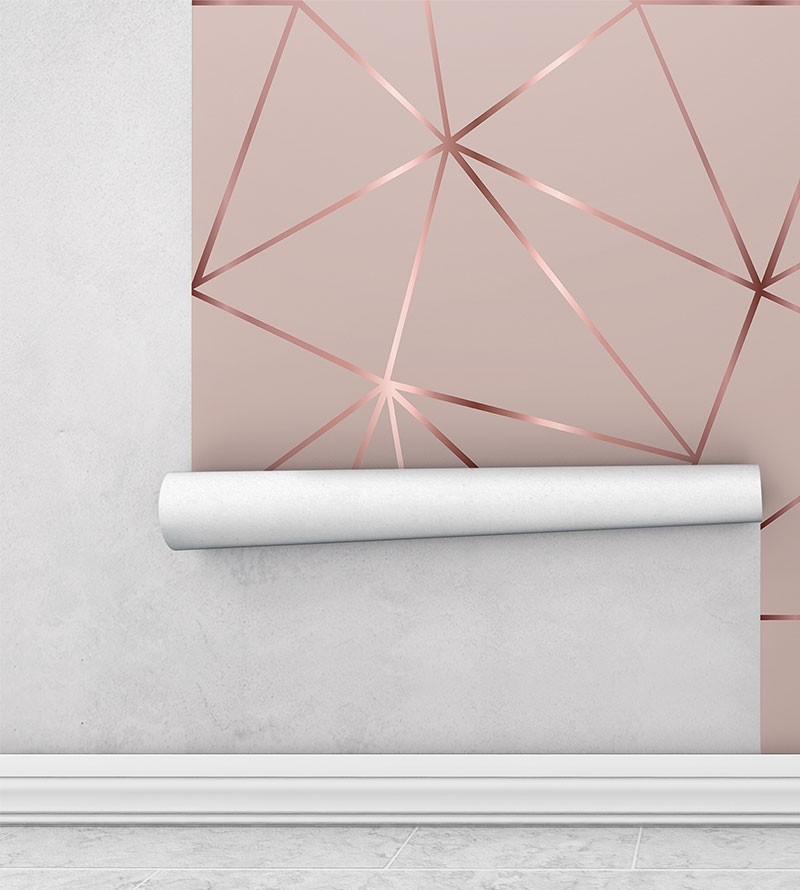 Papel de parede Geométrico Rose Gloss
