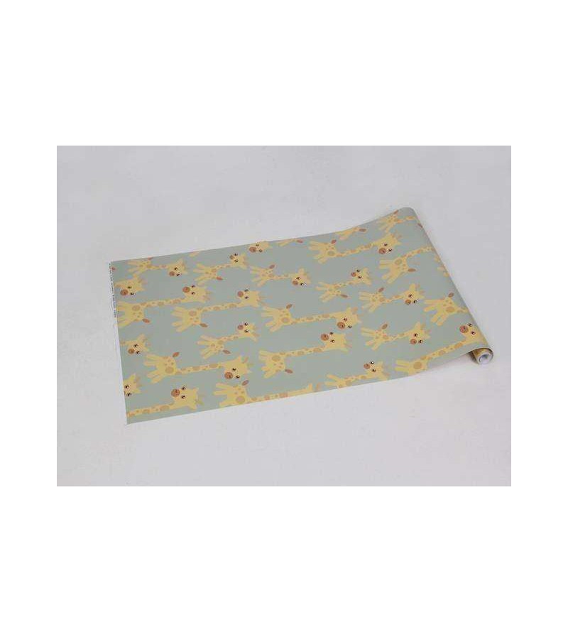 Papel de parede em tons de verde, amarelo e laranja - Infantil 75