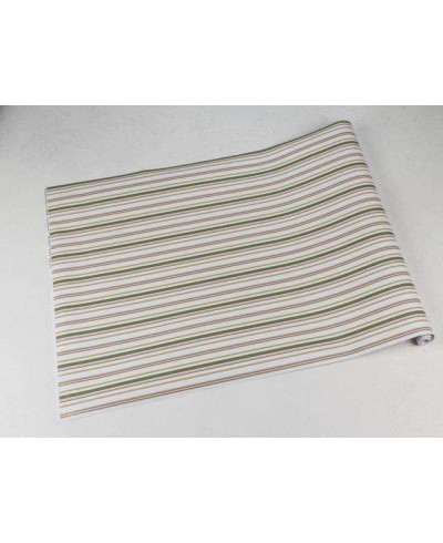 Papel de parede listrado bege, rosa e verde Papel de parede listrado bege, rosa e verde